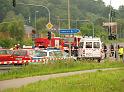 Schwerer Unfall mit Reisebus Lohmar Donrather Dreieck P214